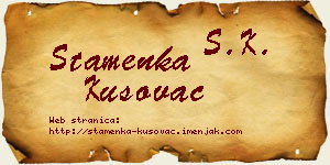 Stamenka Kusovac vizit kartica